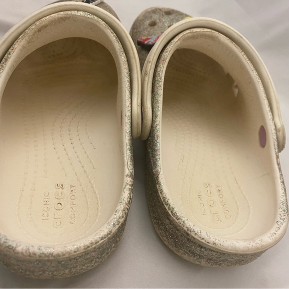 Crocs Classic Girls Size C13 Glitter Rubber Slip On Clog With Swift Music Charms - Picture 8 of 15